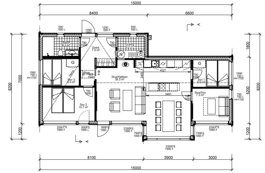 Planløsning Hytte Oddsfjell Galleribilde