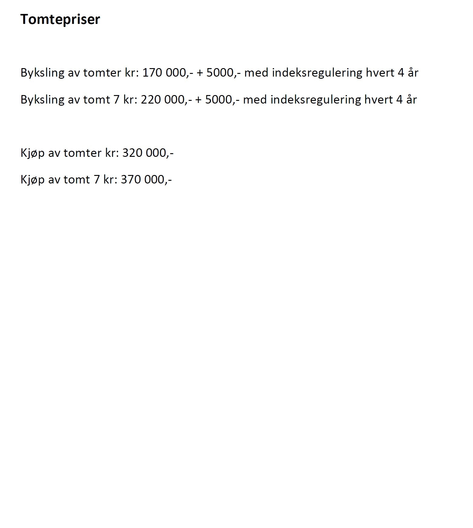 Tomtepriser Galleribilde