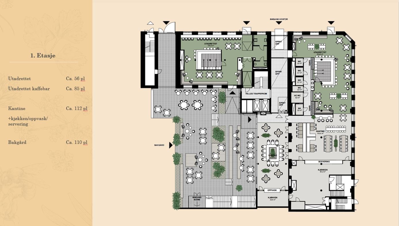 Plantegning 1. etasje Galleribilde