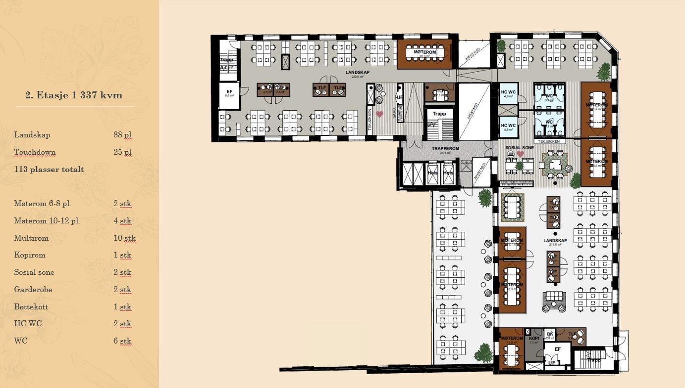 Plantegning 2. etasje Galleribilde