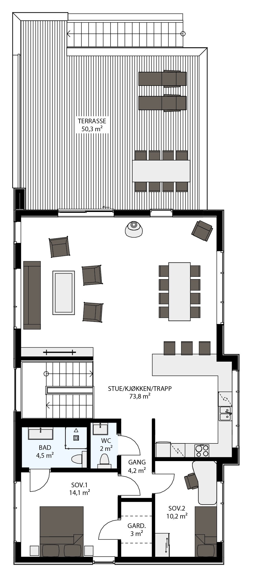 Planløsning 2. etasje Galleribilde