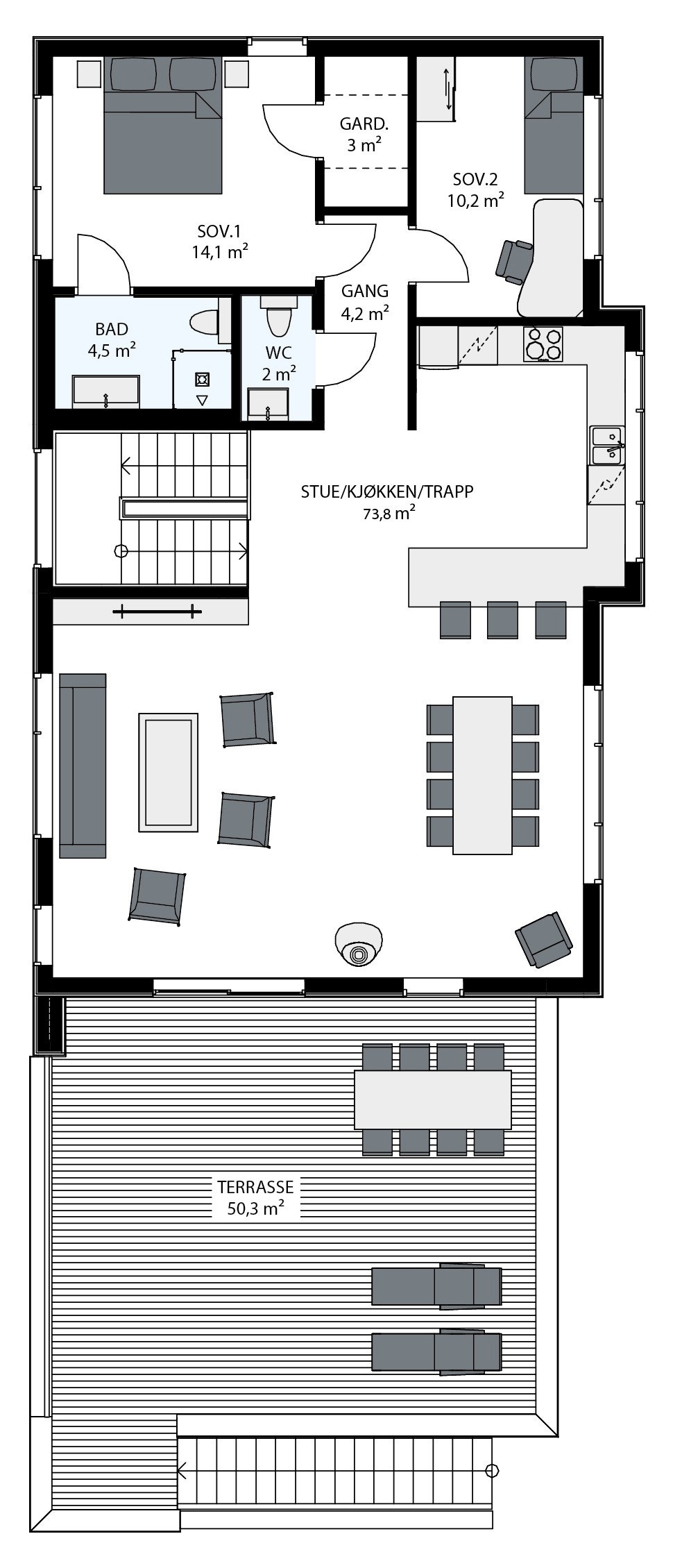 Plantegning 2. etasje Galleribilde