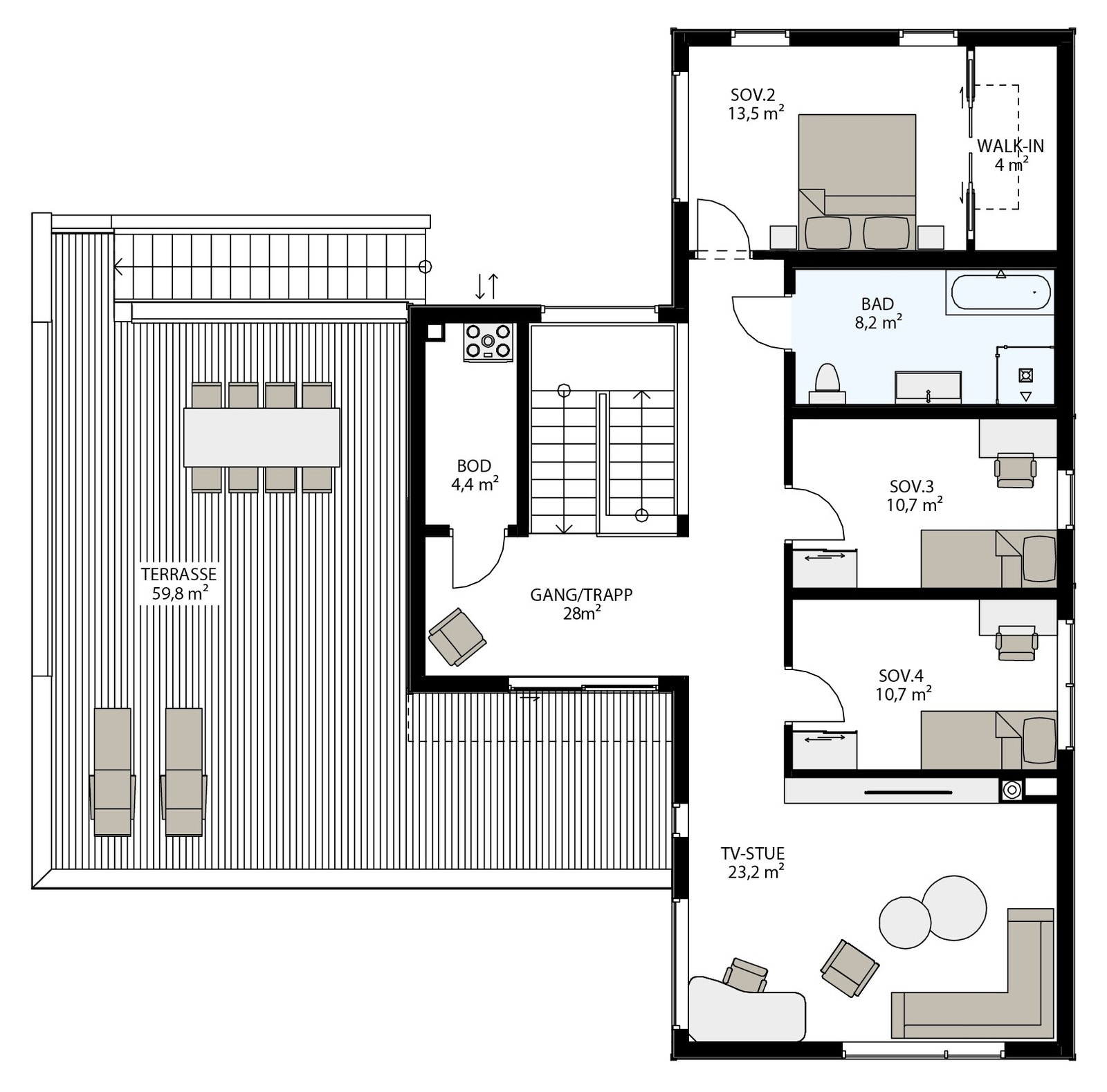 Plantegning 2. etasje Galleribilde