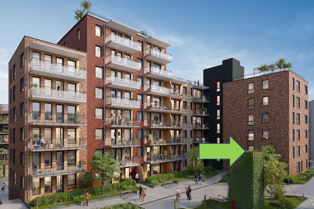 Du har et vindu som vinkles inn mot felles område med resten av borettslaget. Galleribilde