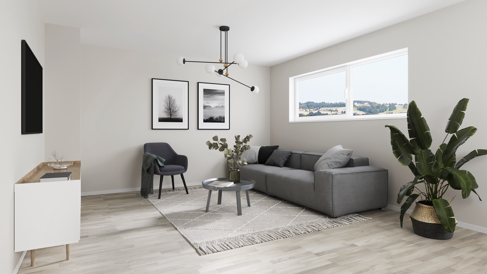 Illustrasjon stue 2. etasje Galleribilde