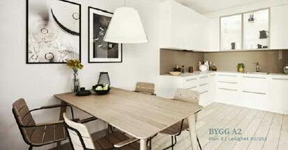 Kjøkken og spiseplass. Bilde fra prospektet Galleribilde
