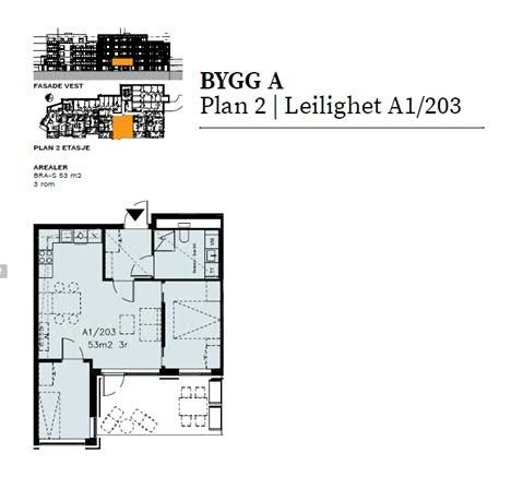 Plantegning av leiligheten. Bilde ra prospektet Galleribilde