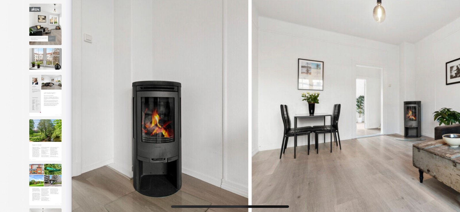 Deilg stue med peis, godt på kalde dager og fint for å holde utgiftene nede. Galleribilde