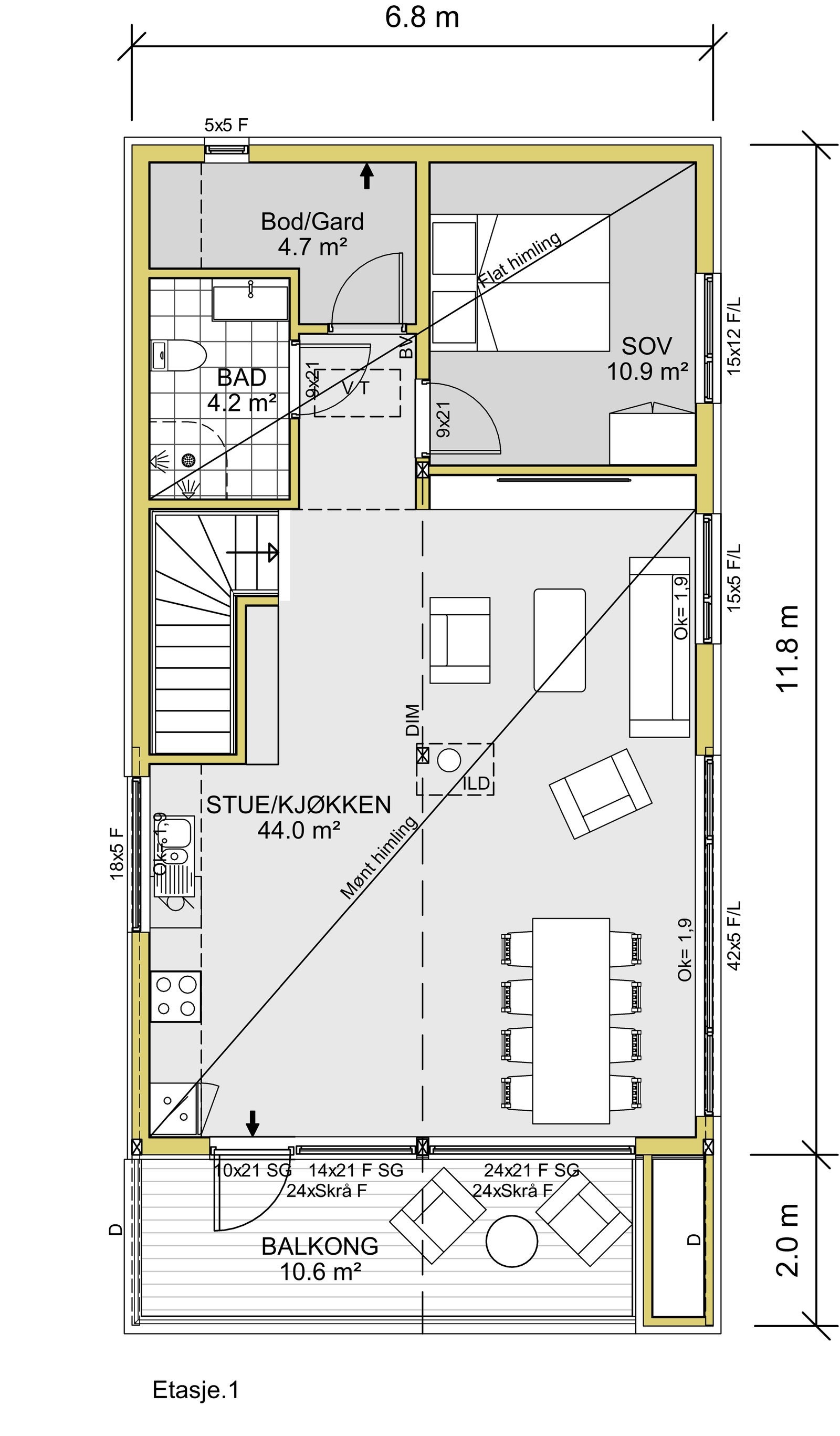 Planteikning 2.etg Galleribilde