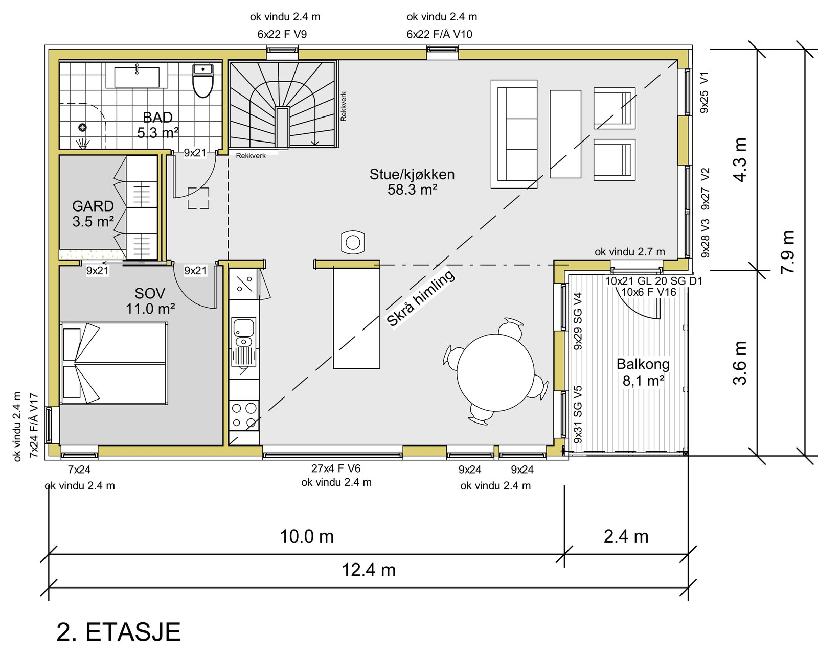 Planteikning 2.etg Galleribilde