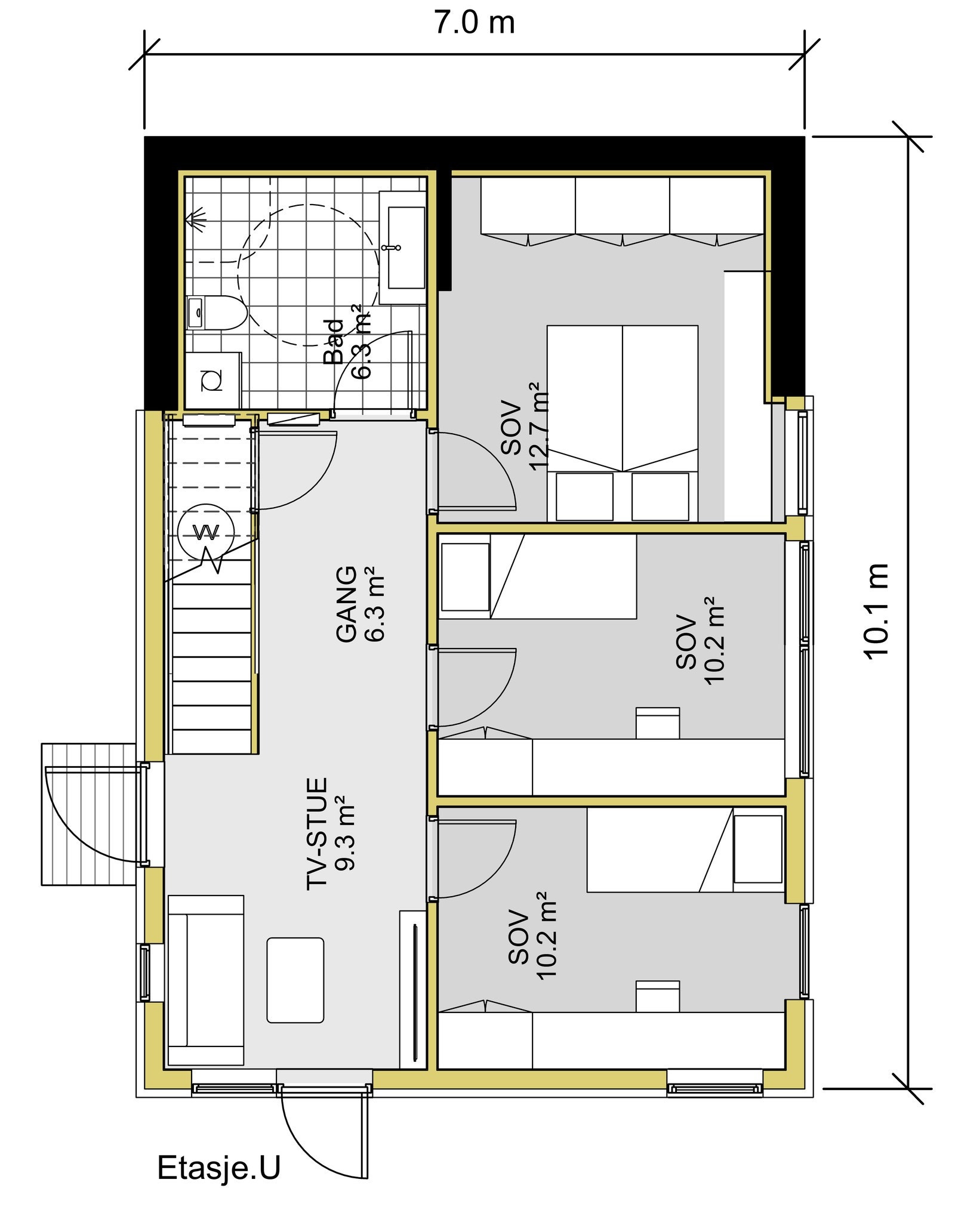 Planteikning 1.etg Galleribilde