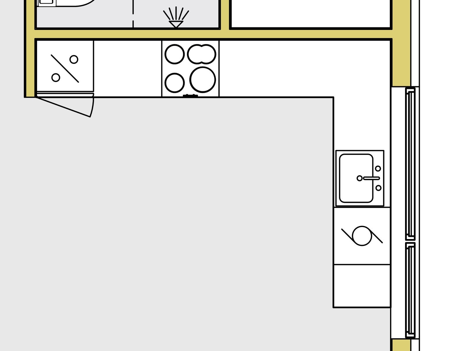 Planteikning kjøkken Galleribilde