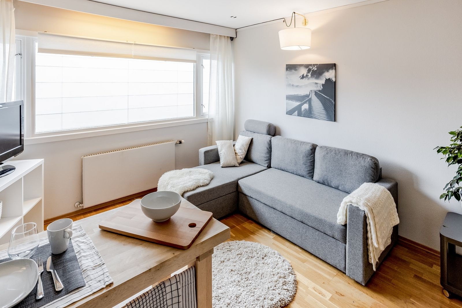 leiligheten leies ut fullt møblert med en sovesofa på 150, spisebord, TV osv. Galleribilde
