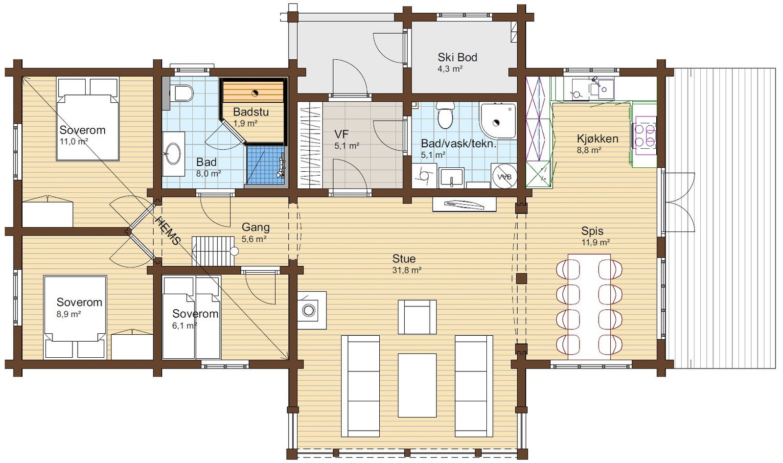 Planskisse 1.etg Galleribilde