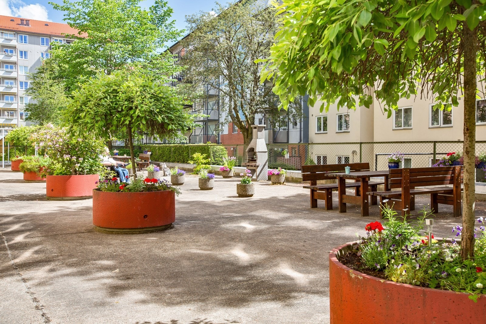 Pent opparbeidet bakgård. Galleribilde