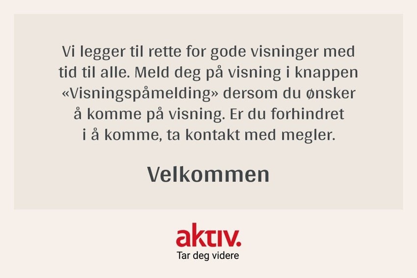 Vi tilrettelegger for trygge visninger! Galleribilde