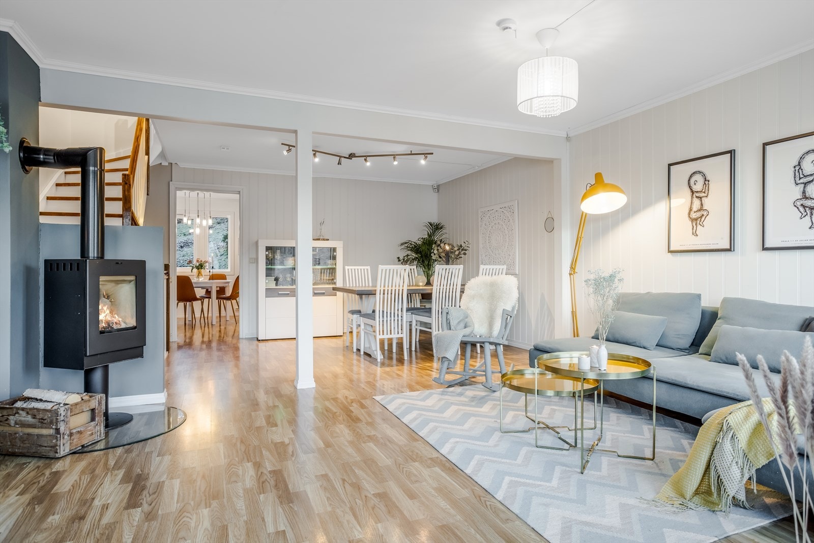 I stuen finnes peis som varmer godt på kalde dager Galleribilde