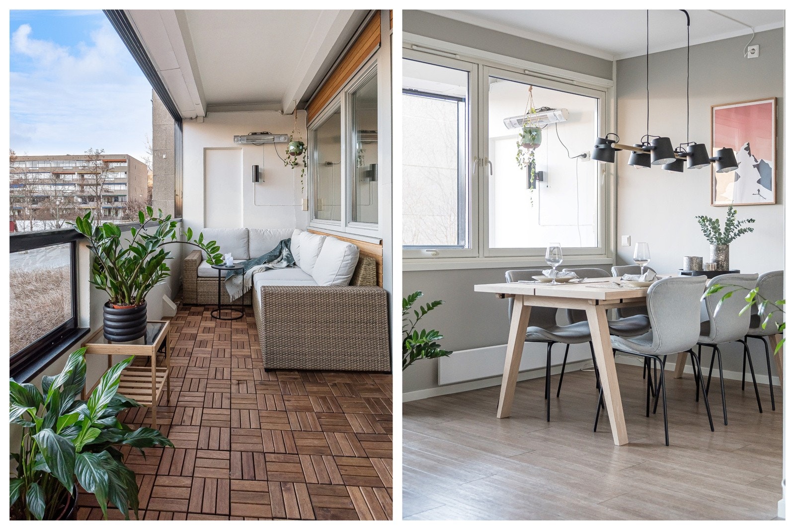 Kort vei fra kjøkken/spiseplass til verandaen Galleribilde