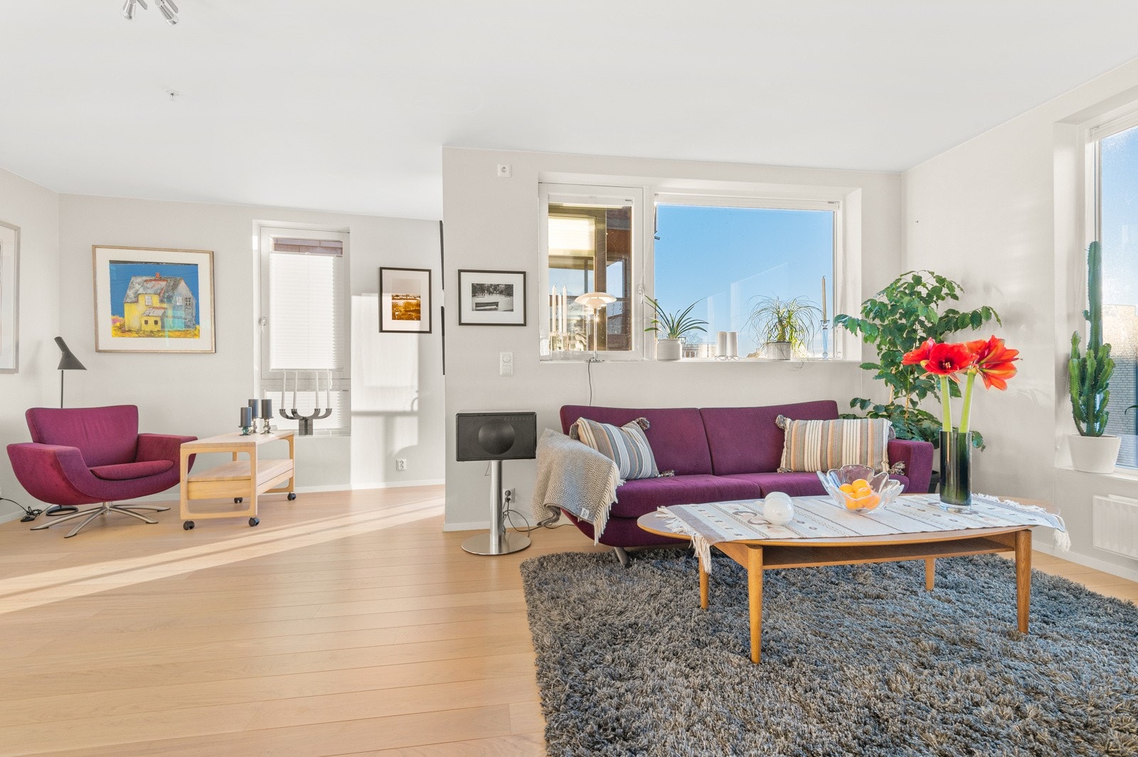 Stuen er romslig med flere bruksområder. Galleribilde