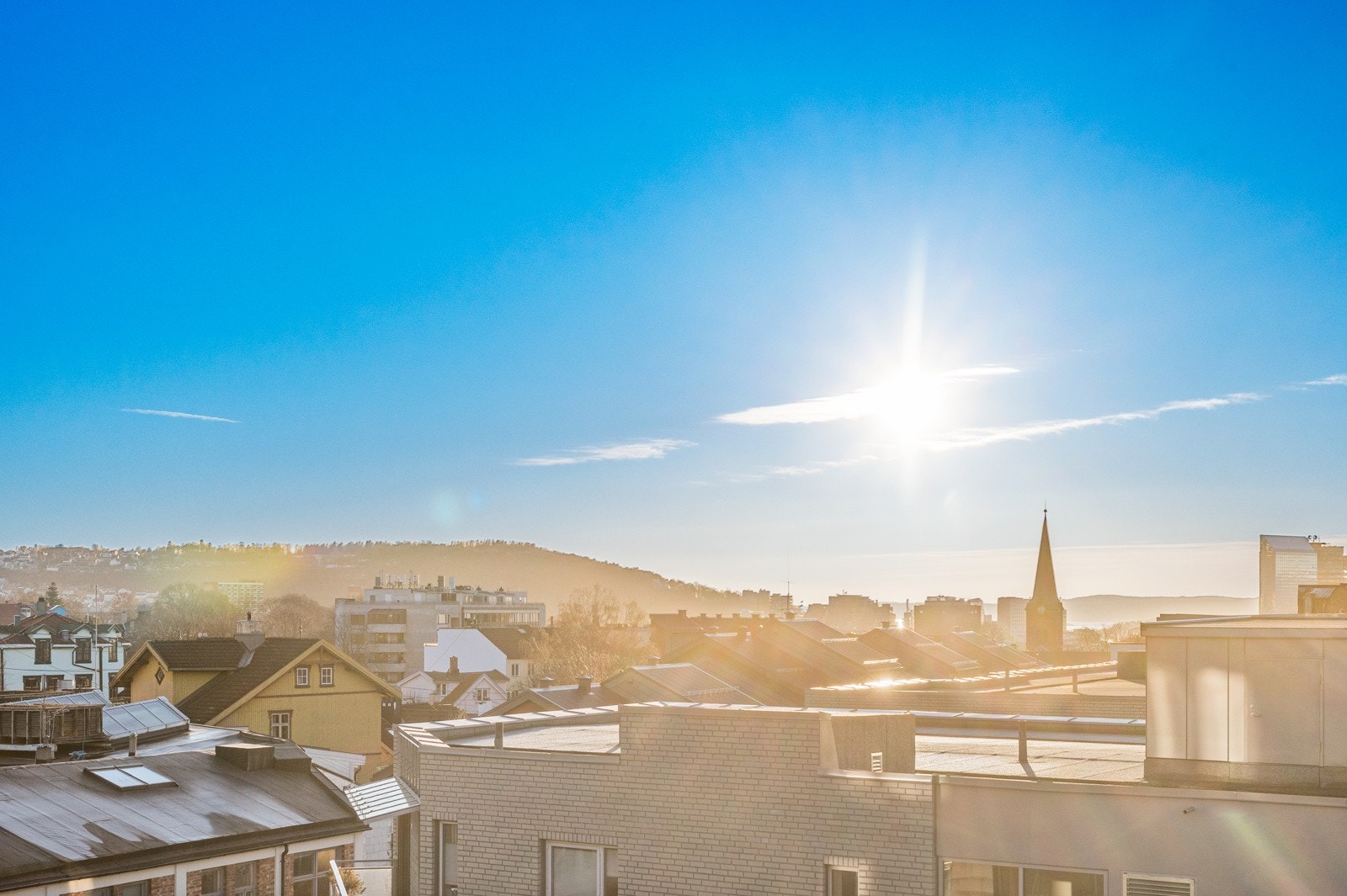 Utsikt fra felles takterrasse. Galleribilde