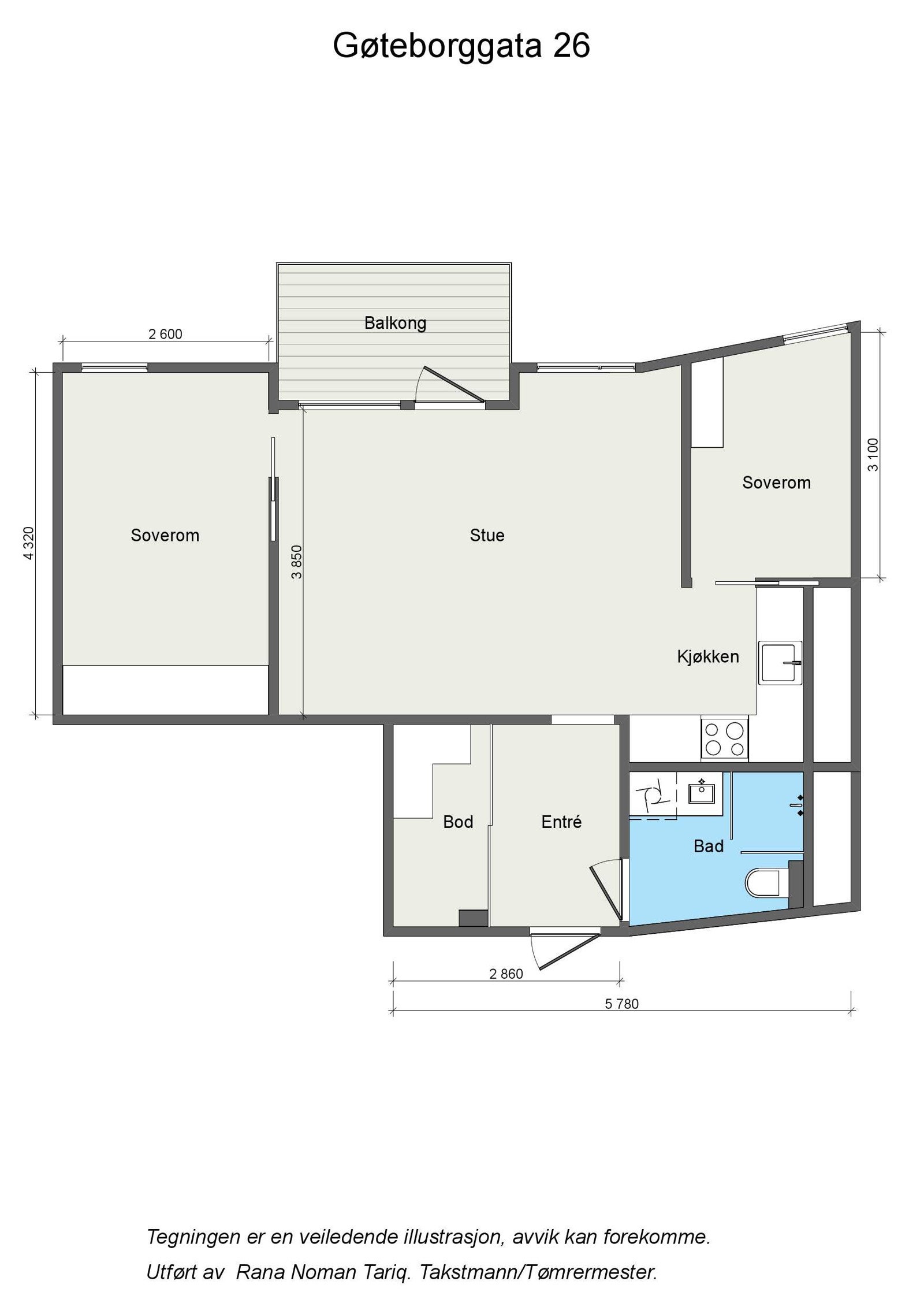 Vi starter med plantegningen, slik at du får orientert deg i boligen. Galleribilde