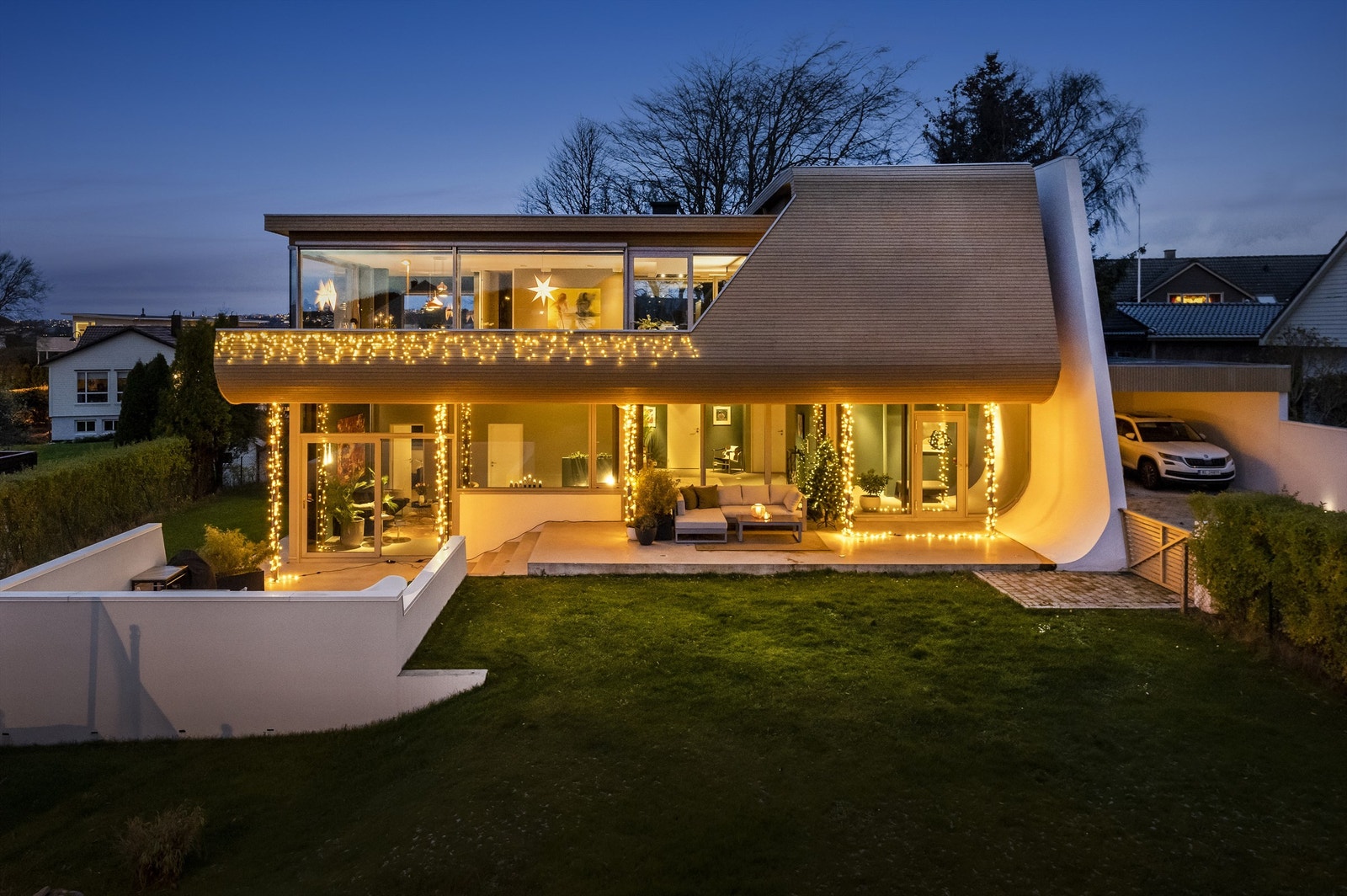 Herlig vinterstemning i Villa Hellearmen. Galleribilde