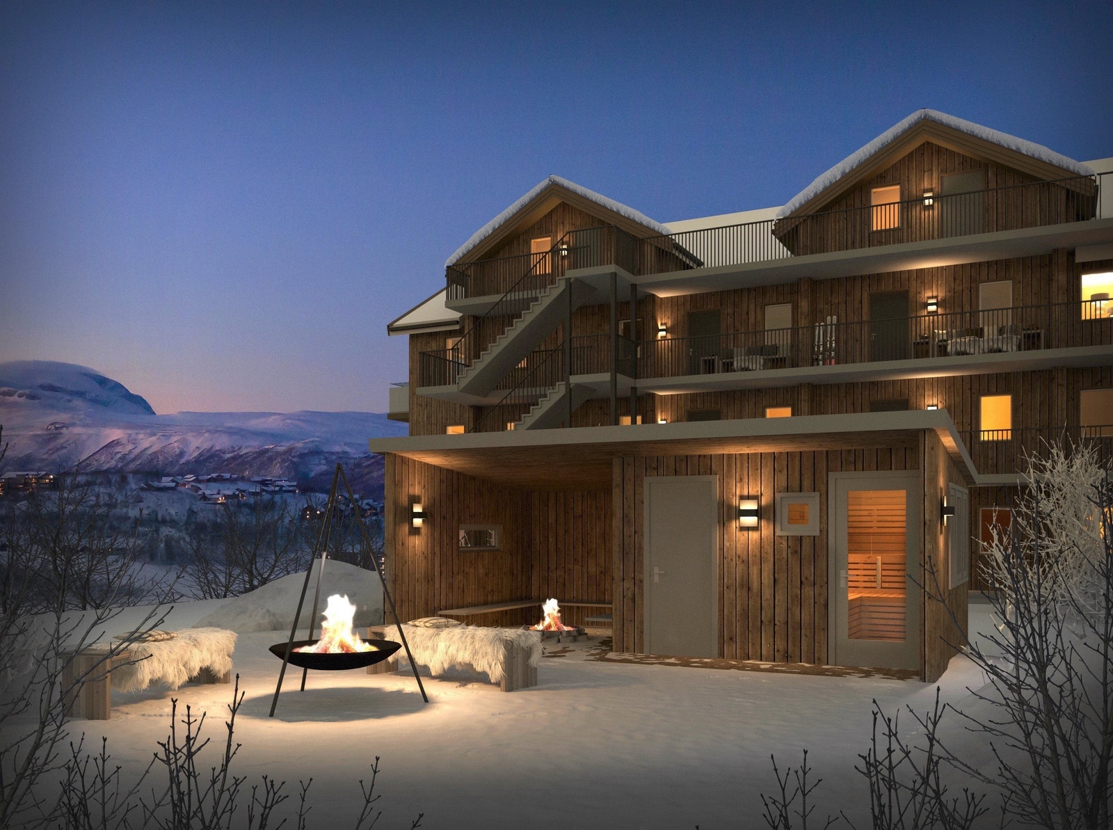 Grillplass på tunet. Galleribilde