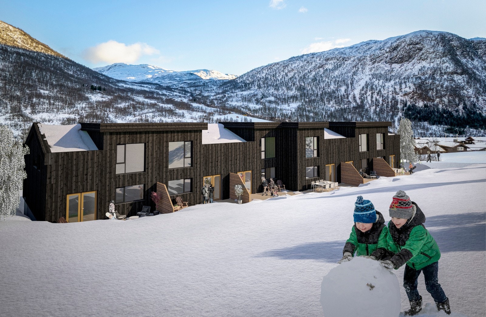 6 prosjekterte fritidsrekkehus med super beliggenhet nær skitrekk Galleribilde