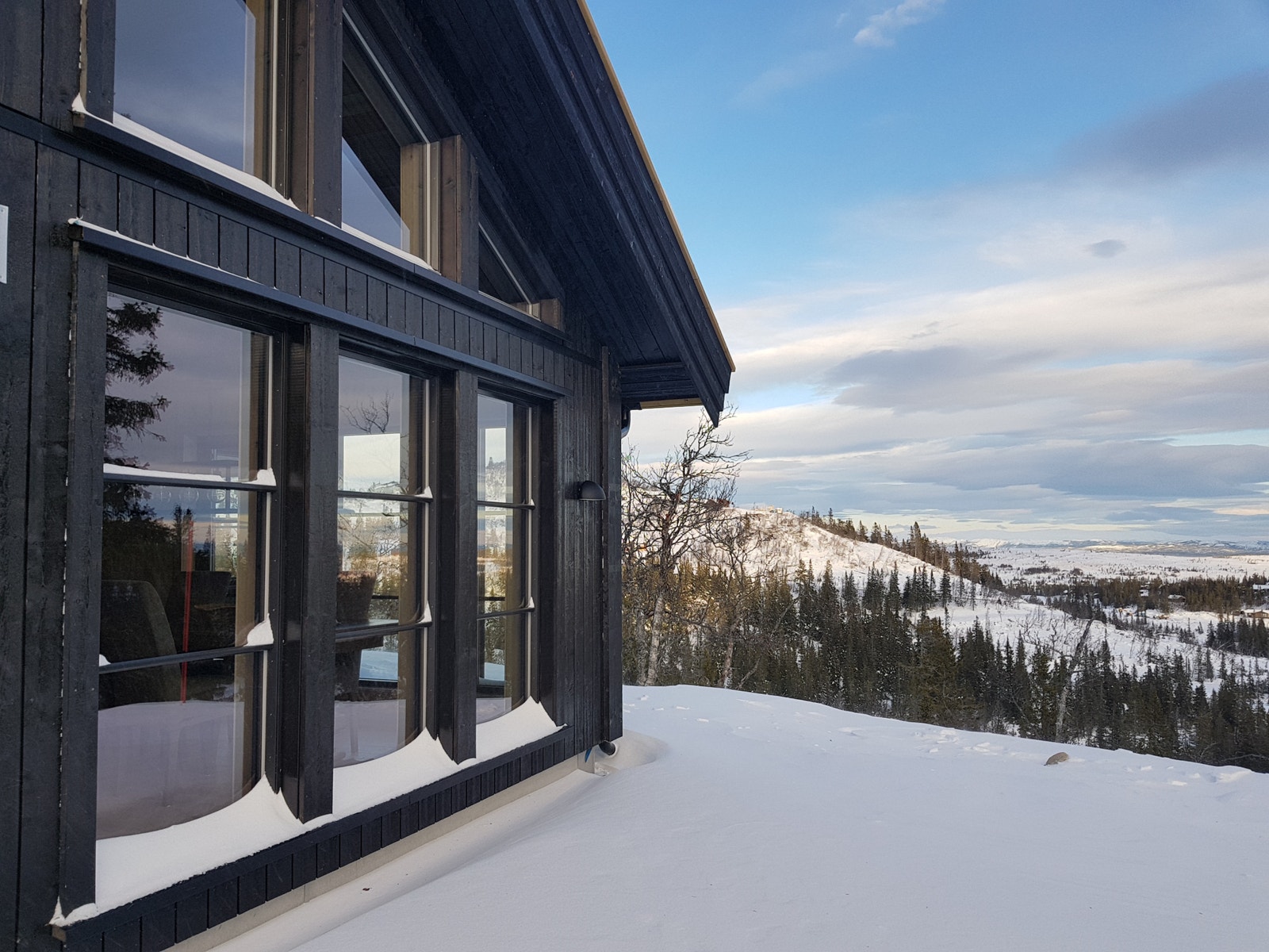 Mørk kledning og vindusinnramminger Galleribilde