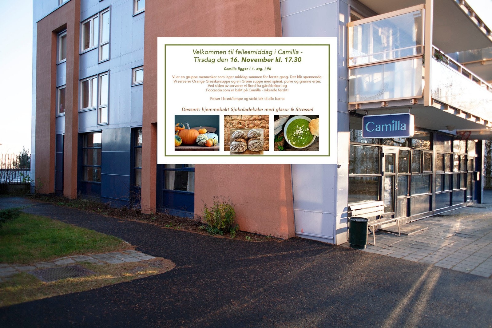 Camilla er et lokale for fellesmiddager og arrangmenter. Galleribilde