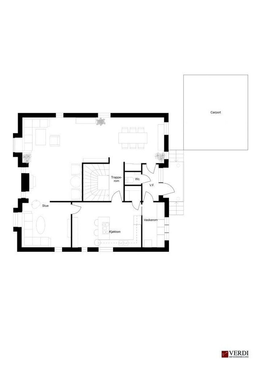 Plantegning 2D - 1. etasje Galleribilde