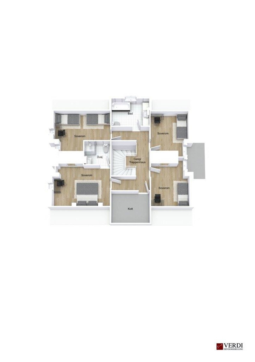 Plantegning 3D - 2.etasje Galleribilde