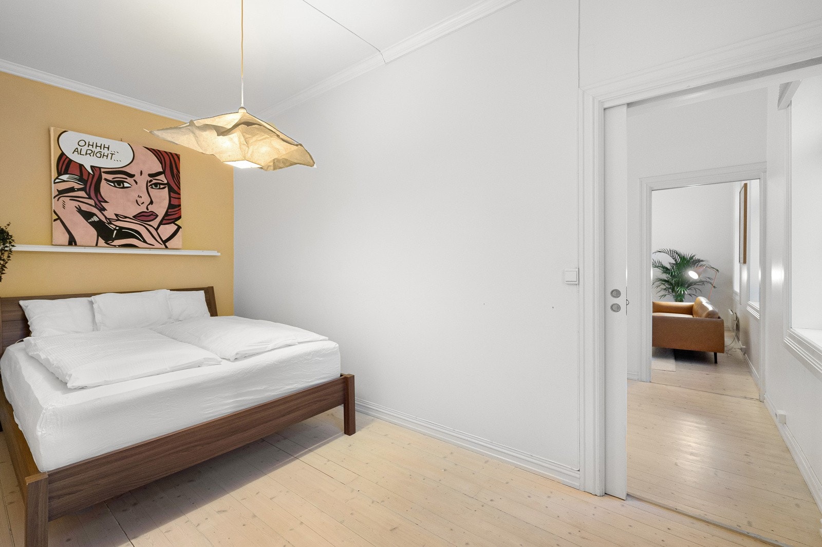 Hovedsoverommet er i dag gjort om til to soverom. Galleribilde