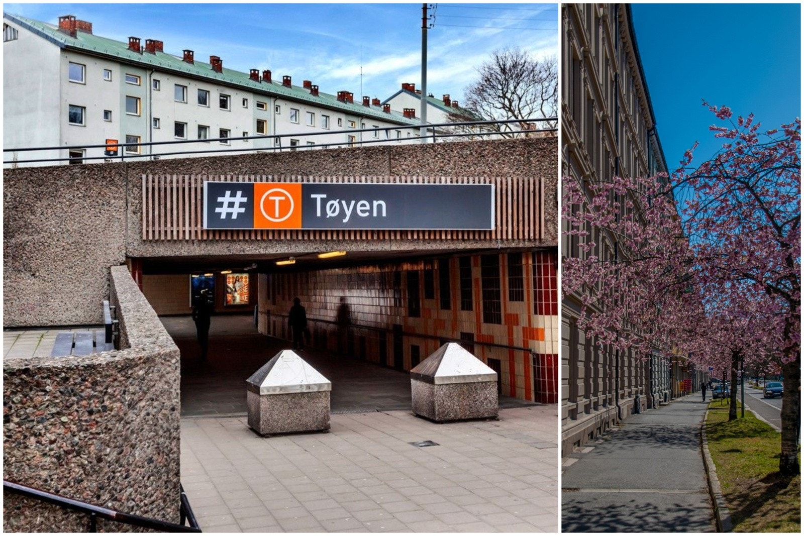 Tøyen T-bane med alle linjer. Galleribilde