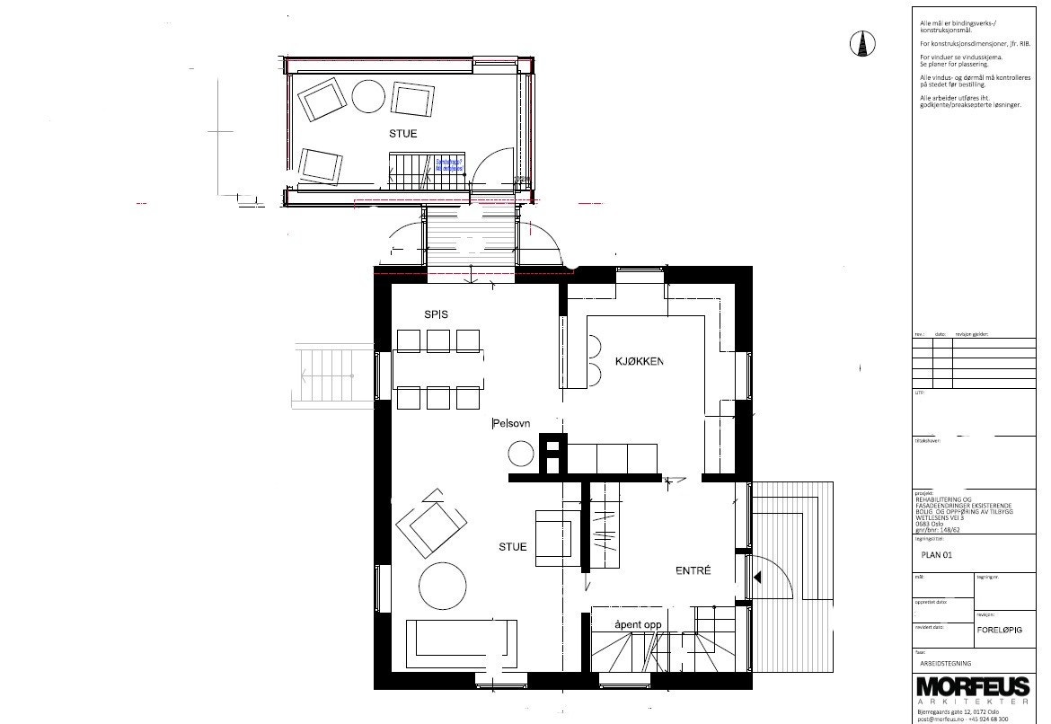 Plantegning 1. etasje Galleribilde