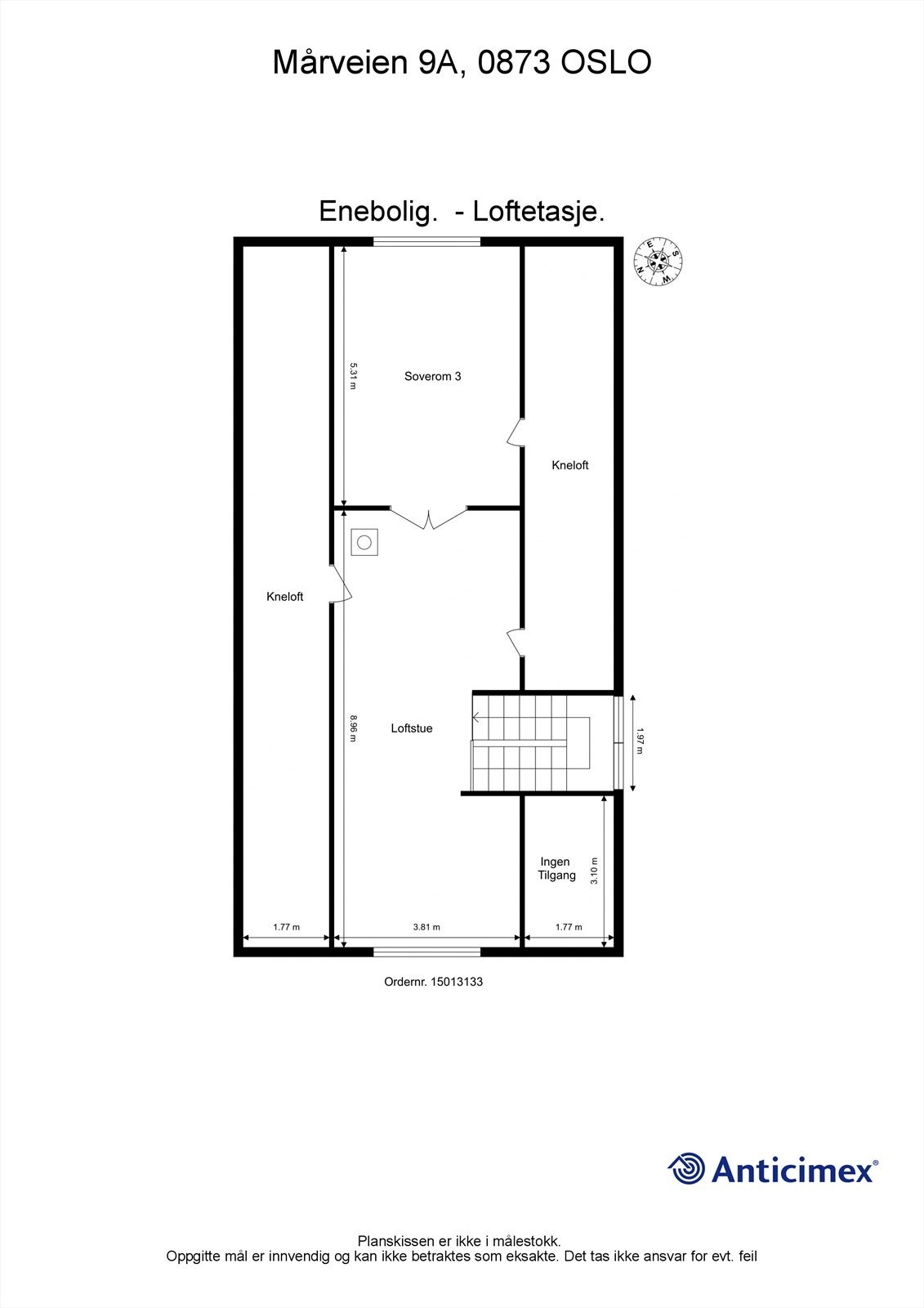 Plantegning av andre etasje. Galleribilde