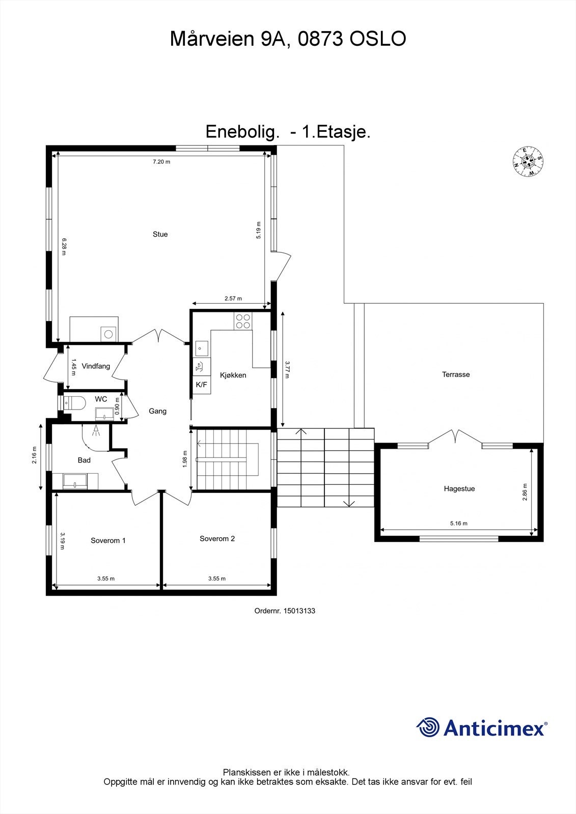 Plantegning av første etasje. Galleribilde
