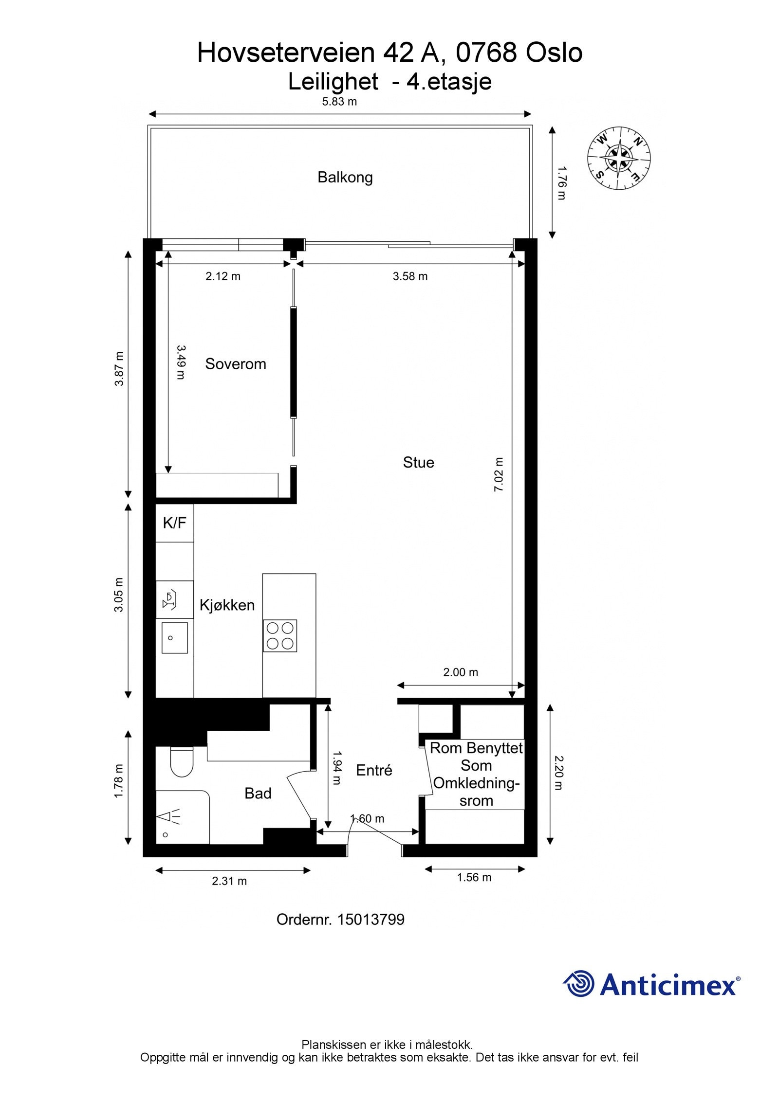 Plantegning Hovseterveien 42 A. Galleribilde