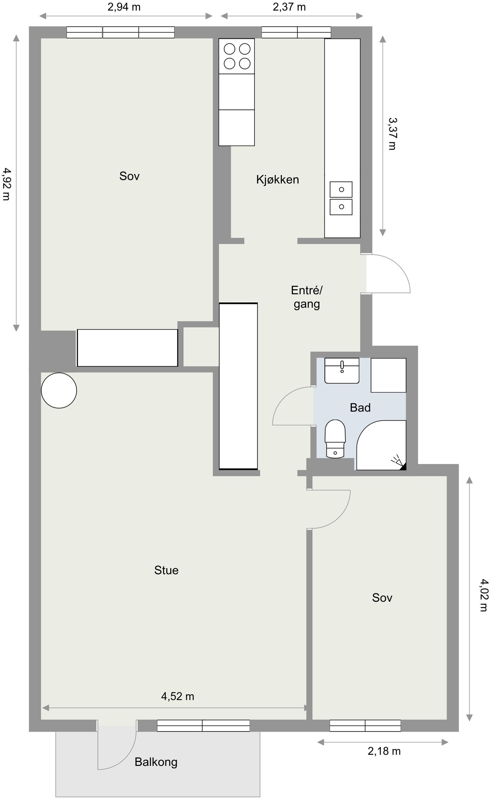 Bentsebrugata 11 B - Plantegning Galleribilde