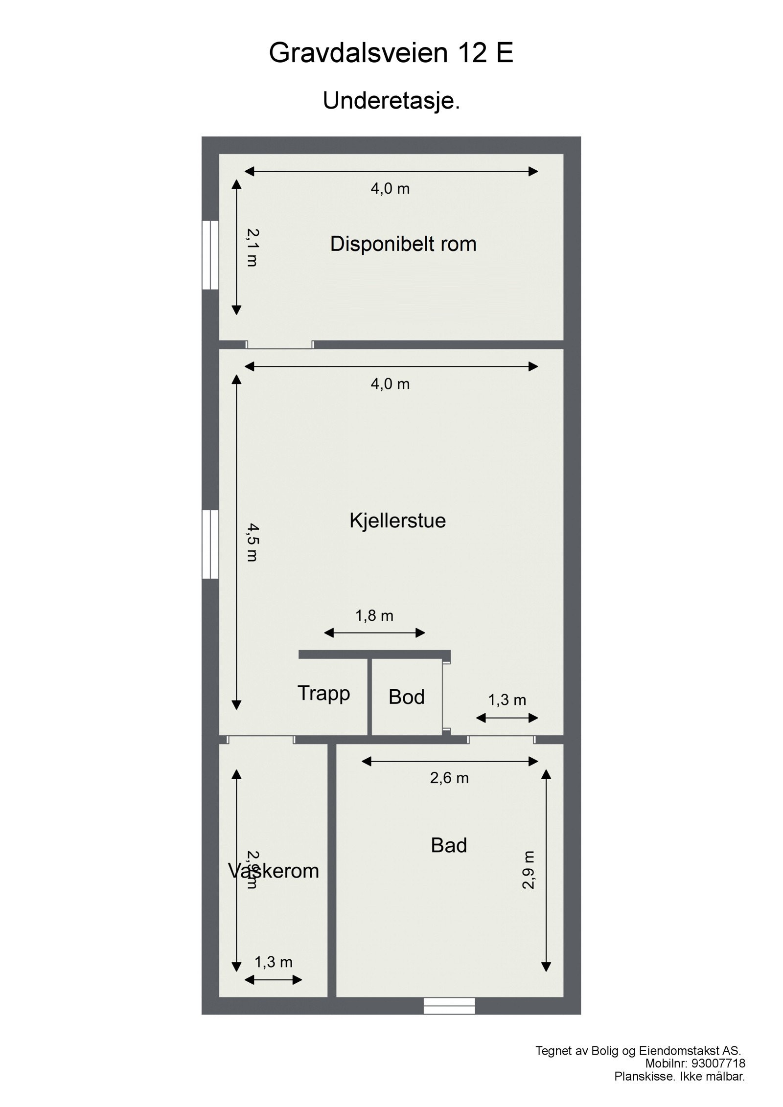 U. etasje - Plantegning Gravdalsveien 12 E. Galleribilde