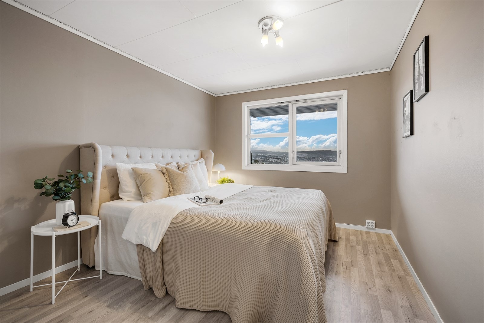 - Flott hovedsoverom malt i en behagelig farge - Galleribilde