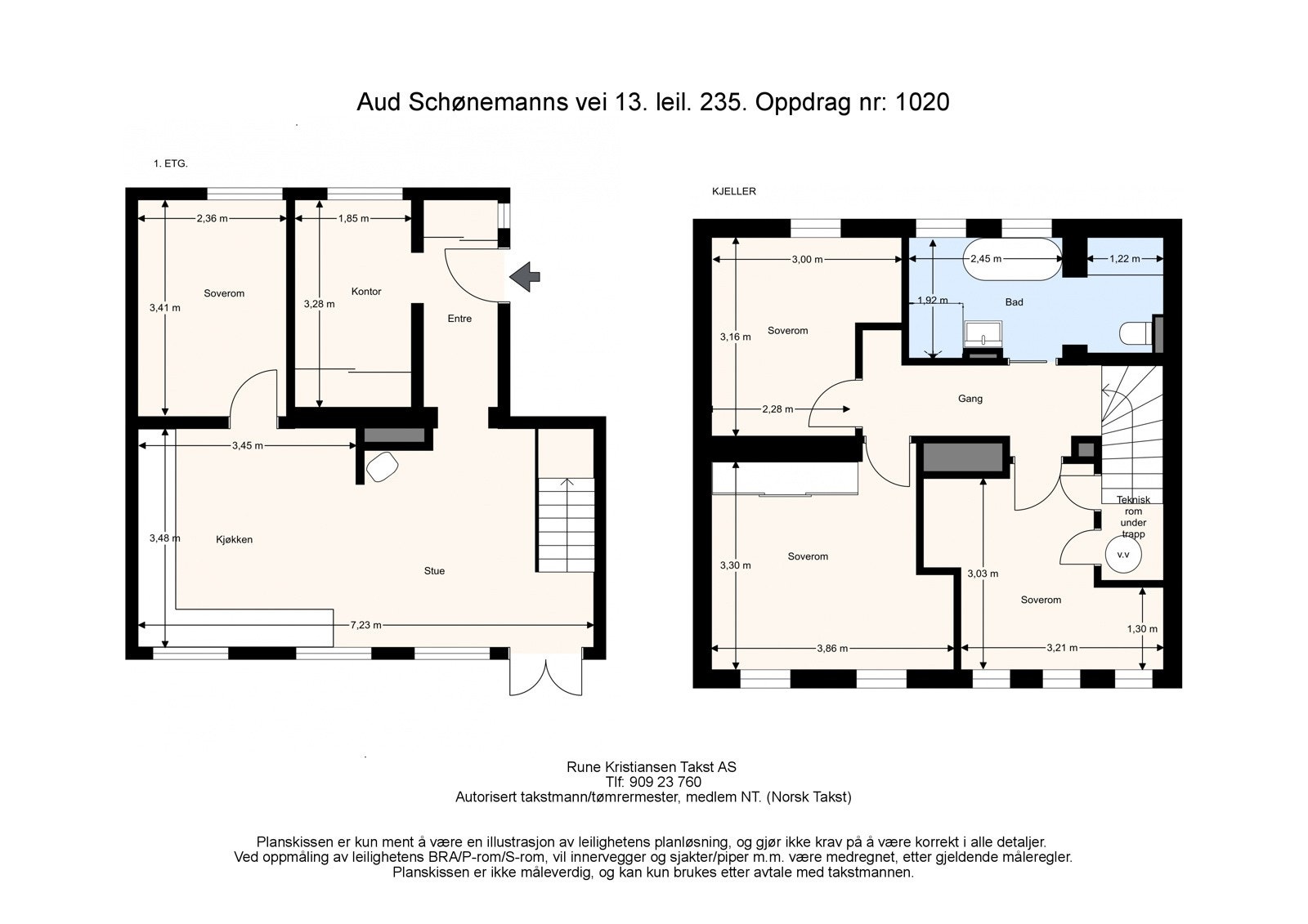 Plantegning for begge etasjene. Galleribilde