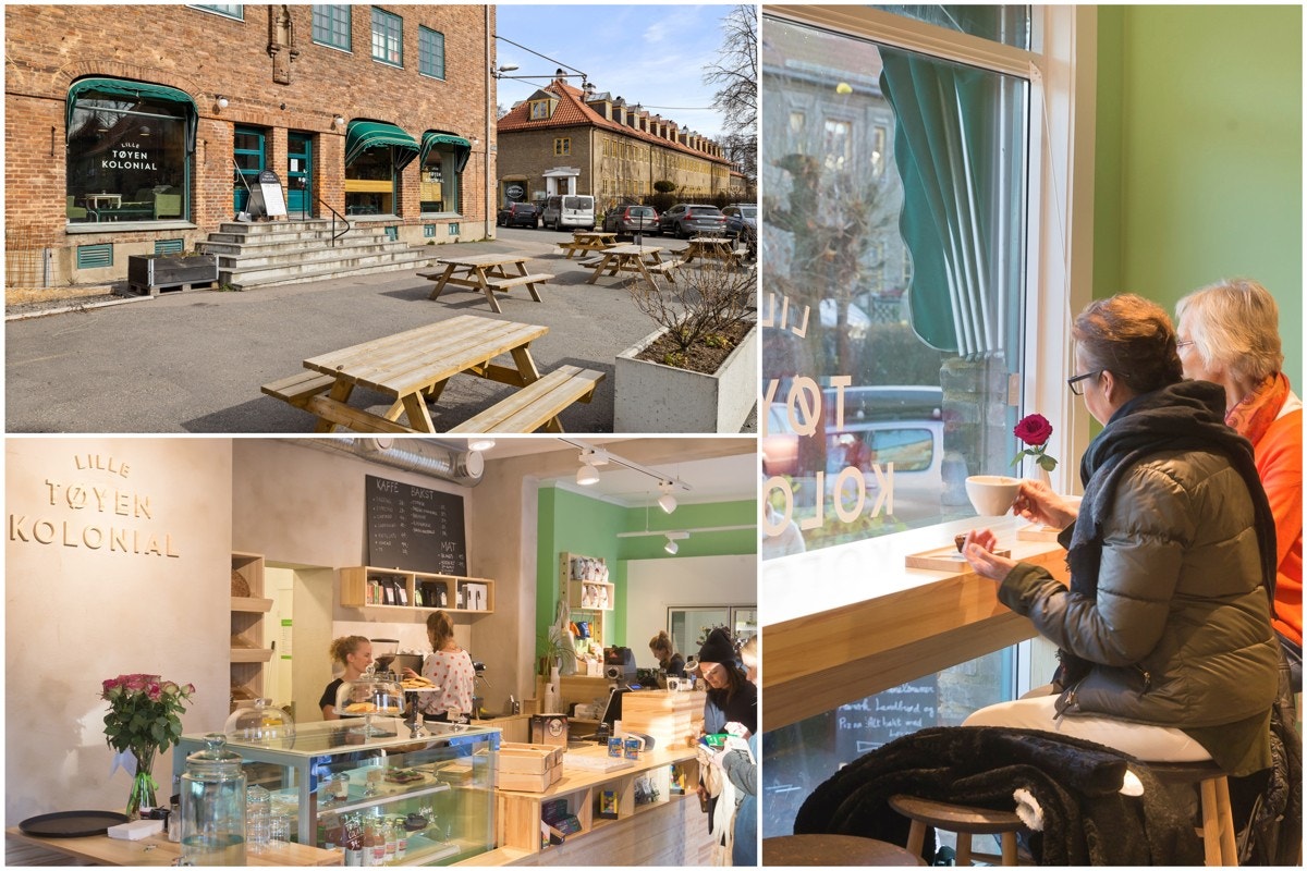 Lille Tøyen kolonial er stedets egen café, med servering av kaffe, bakervarer og lunsjretter. Her finnes også et utvalg dagligvarer. Stedet har “alle rettigheter” og serverer også italiensk pizza, inkl. take-away. Galleribilde