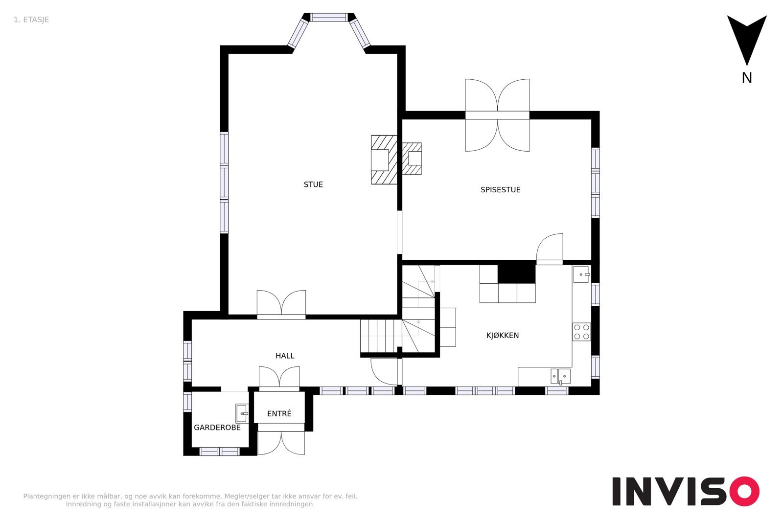 Plantegning 1. etasje Galleribilde