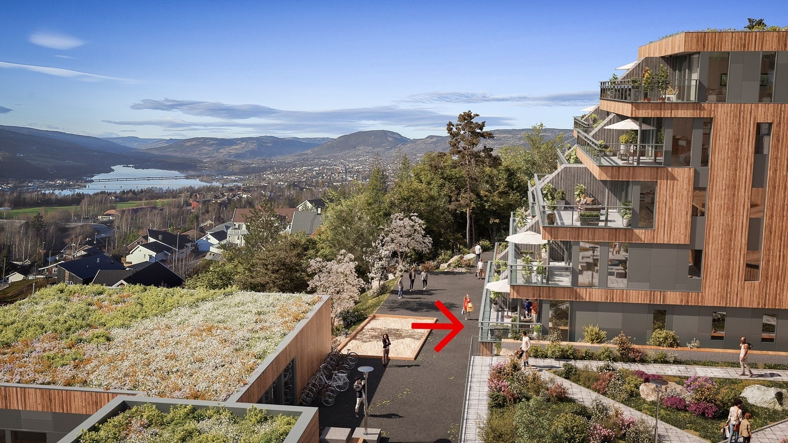 Velkommen til leilighet 2.4 i trinn 2 i Sæterhagen Terrasse. Leiligheten ligger på bakkeplan. (illustrasjonsbilde og kan avvike fra virkeligheten) Galleribilde