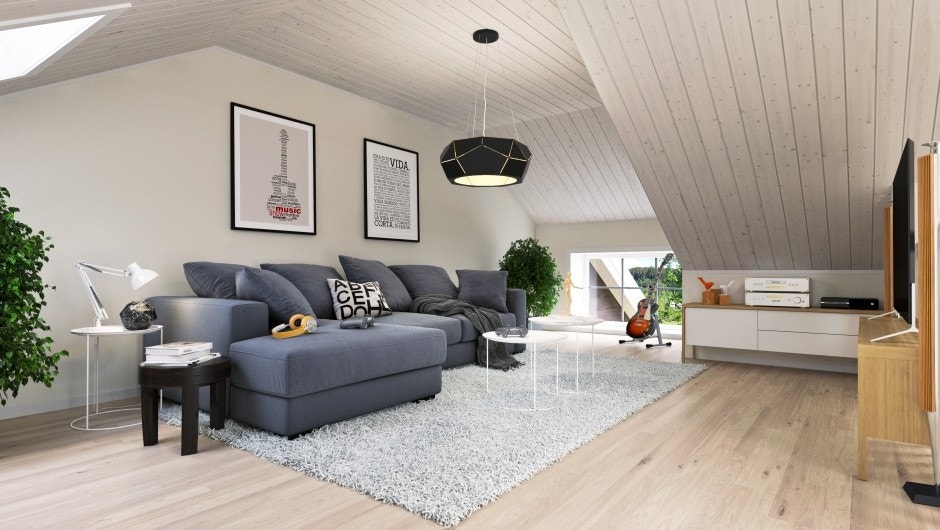 Loftstue som tilvalg for 2. etasje. Galleribilde