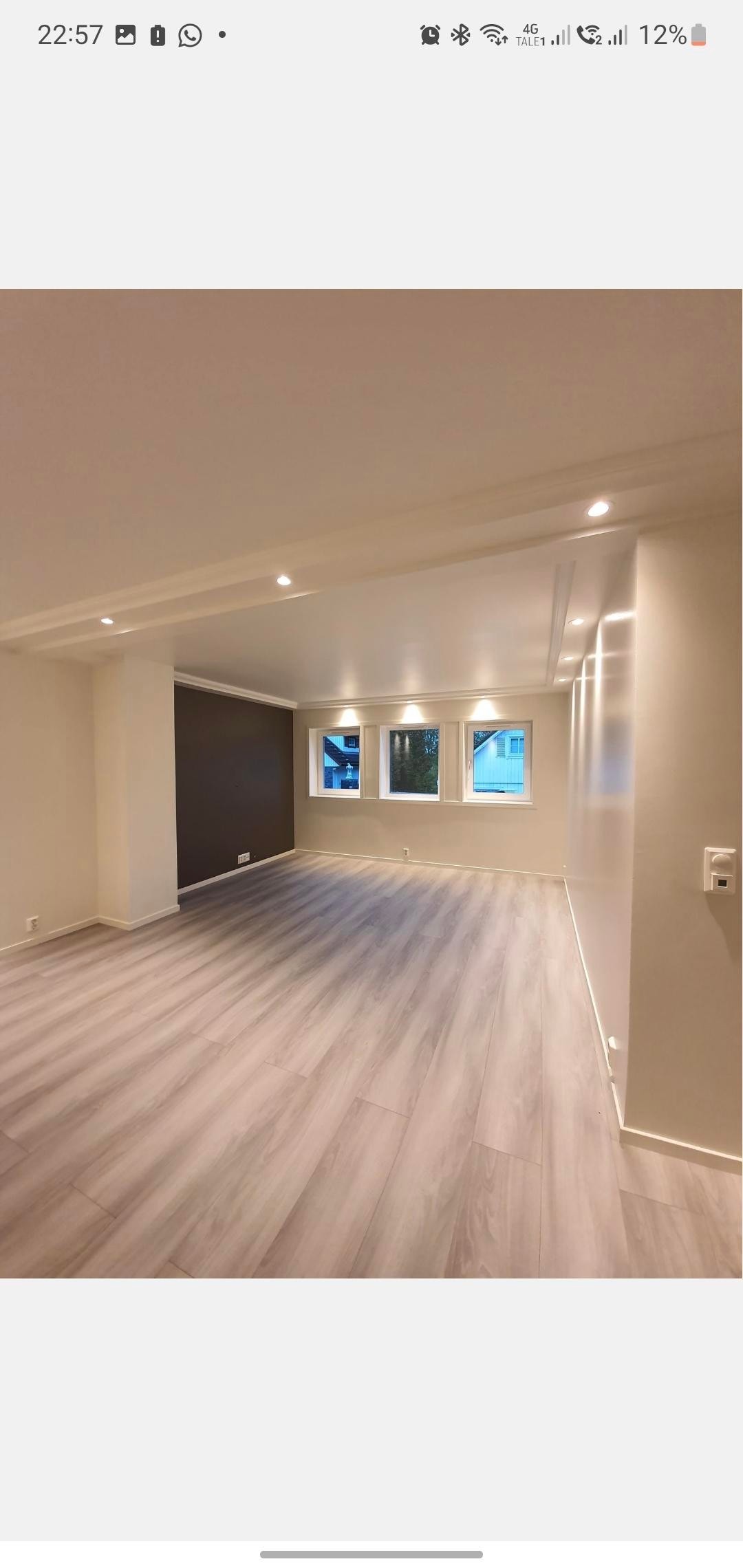 Dette er umøblert og montert varmepumpe. Galleribilde