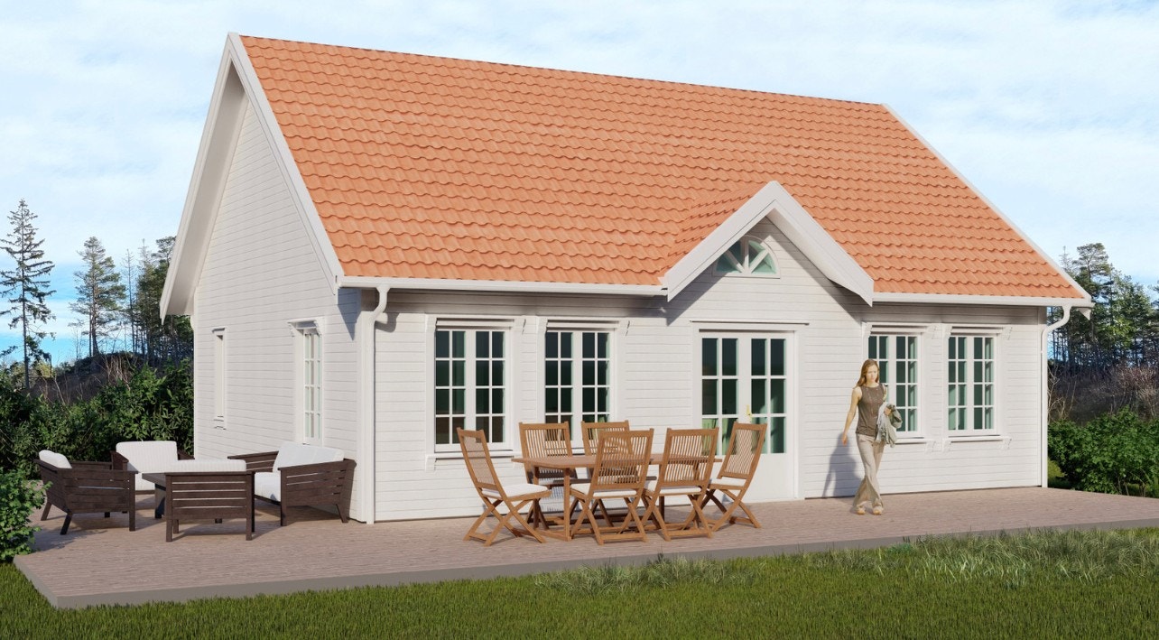 Versjon uten lofter. Vindu i kvist er tilvalg. Galleribilde