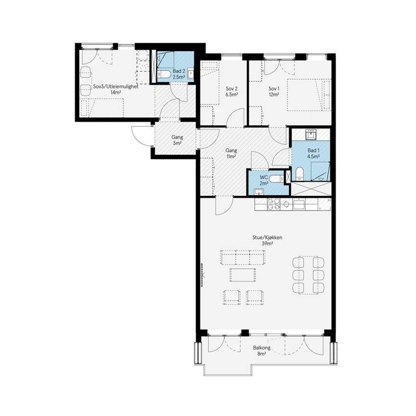 Plantegning for leilighet 6013 Galleribilde