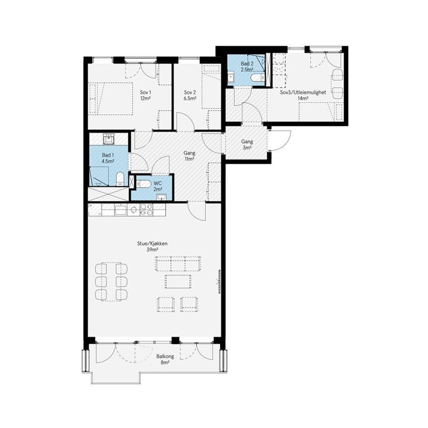 Plantegning for leilighet 4014 Galleribilde